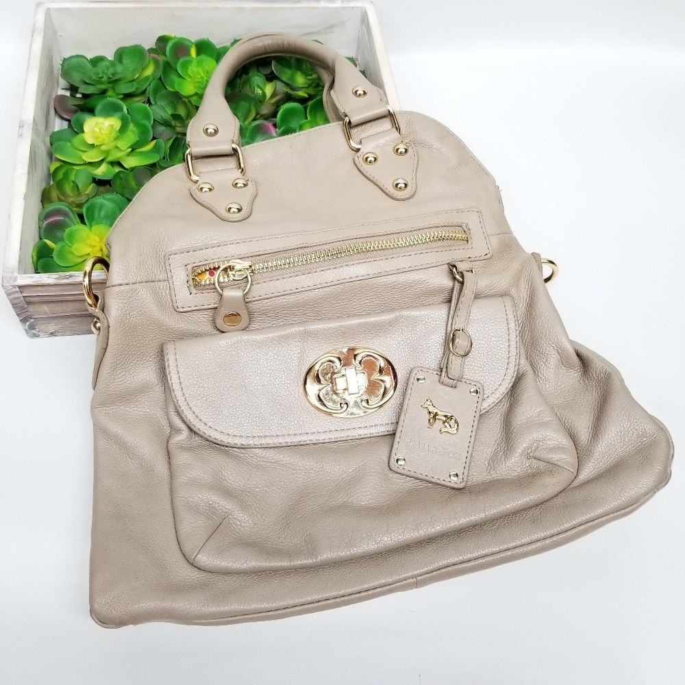 Emma Fox Tan Leather Foldover Bag